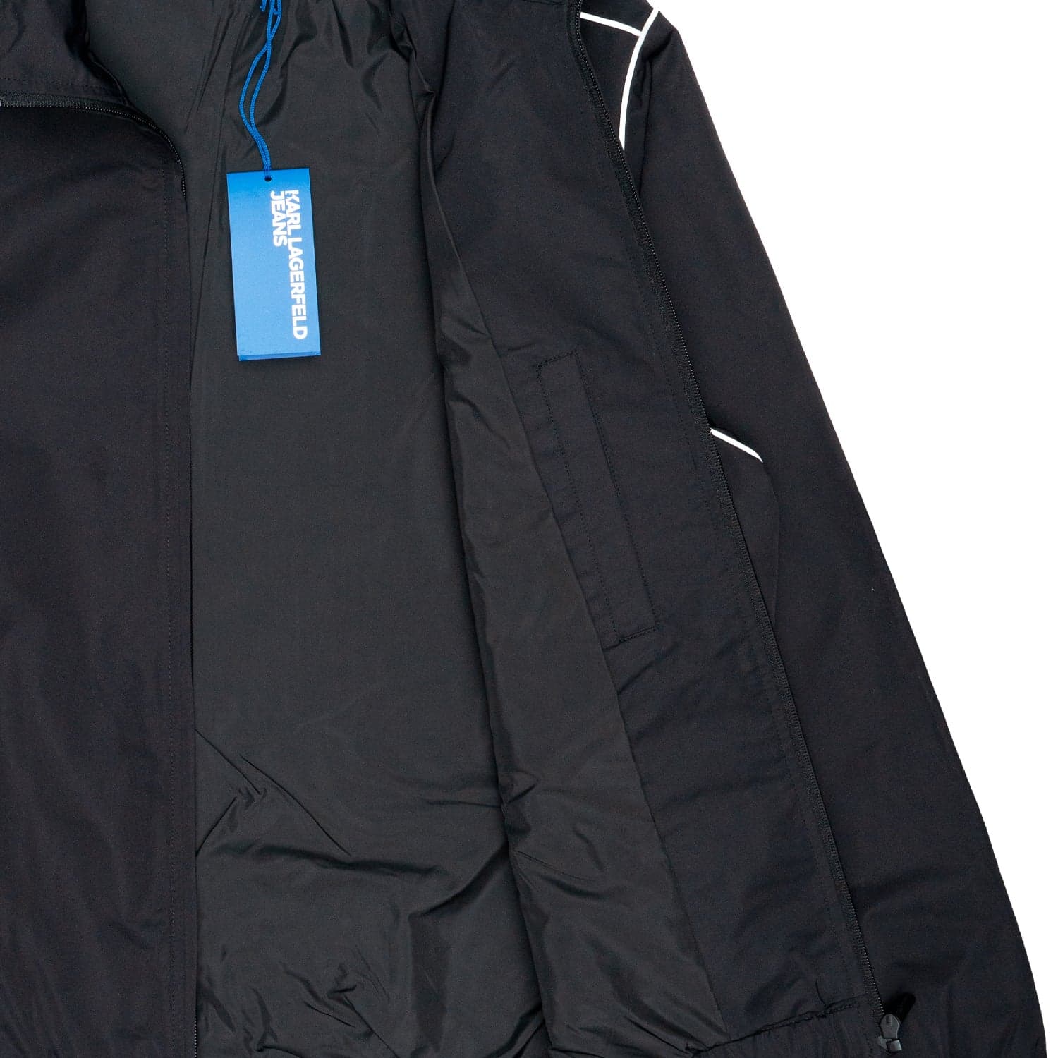 KARL LAGERFELD Jacket Uomo Karl Lagerfeld Zip Up Piping Black da uomo in Giacche sportive e tecniche Drestige - Casamassima, commercioVirtuoso.it
