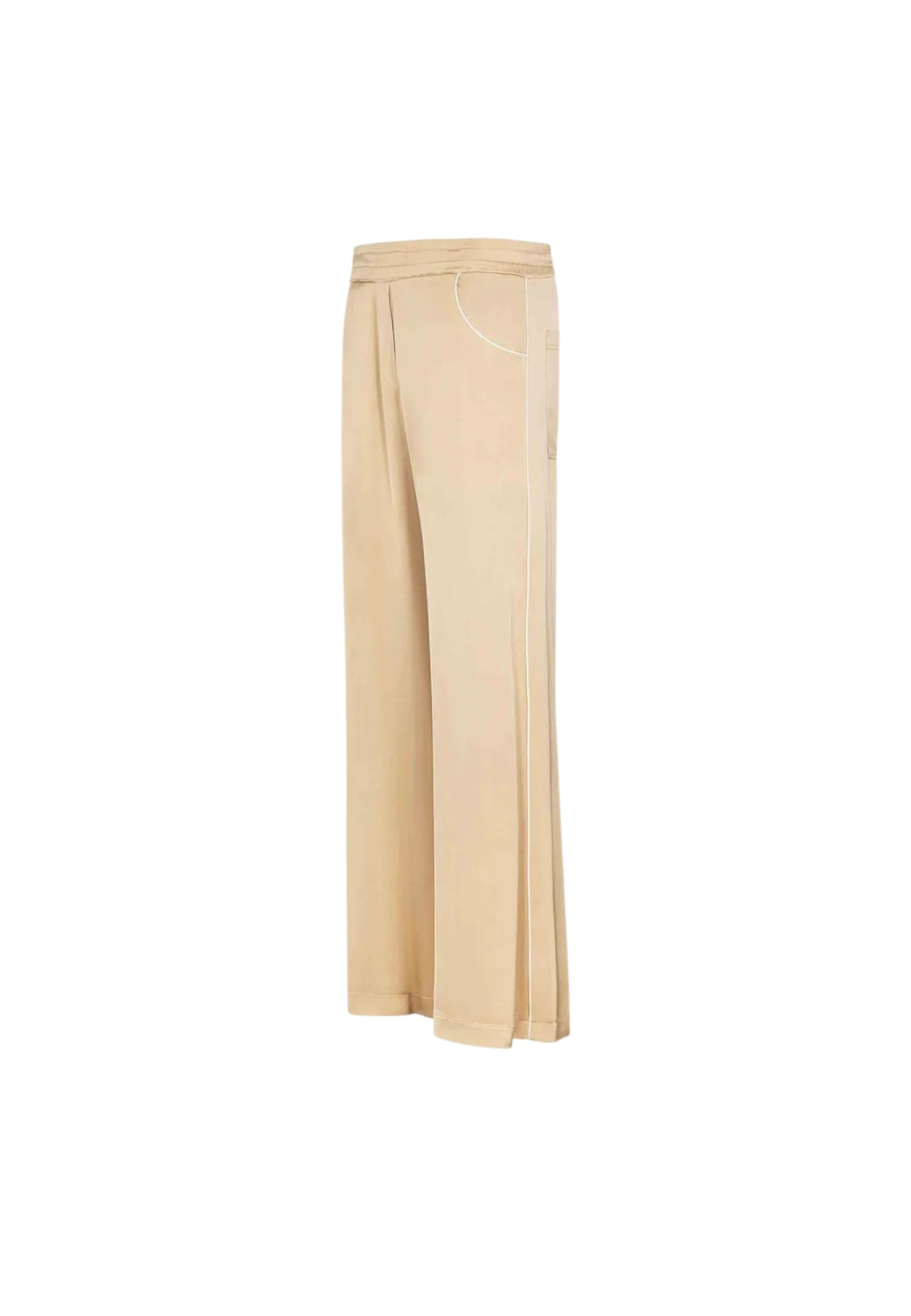 AKEP Pantalone palazzo raso Donna con tasca bordata bianco da donna in Pantaloni Drestige - Casamassima, commercioVirtuoso.it