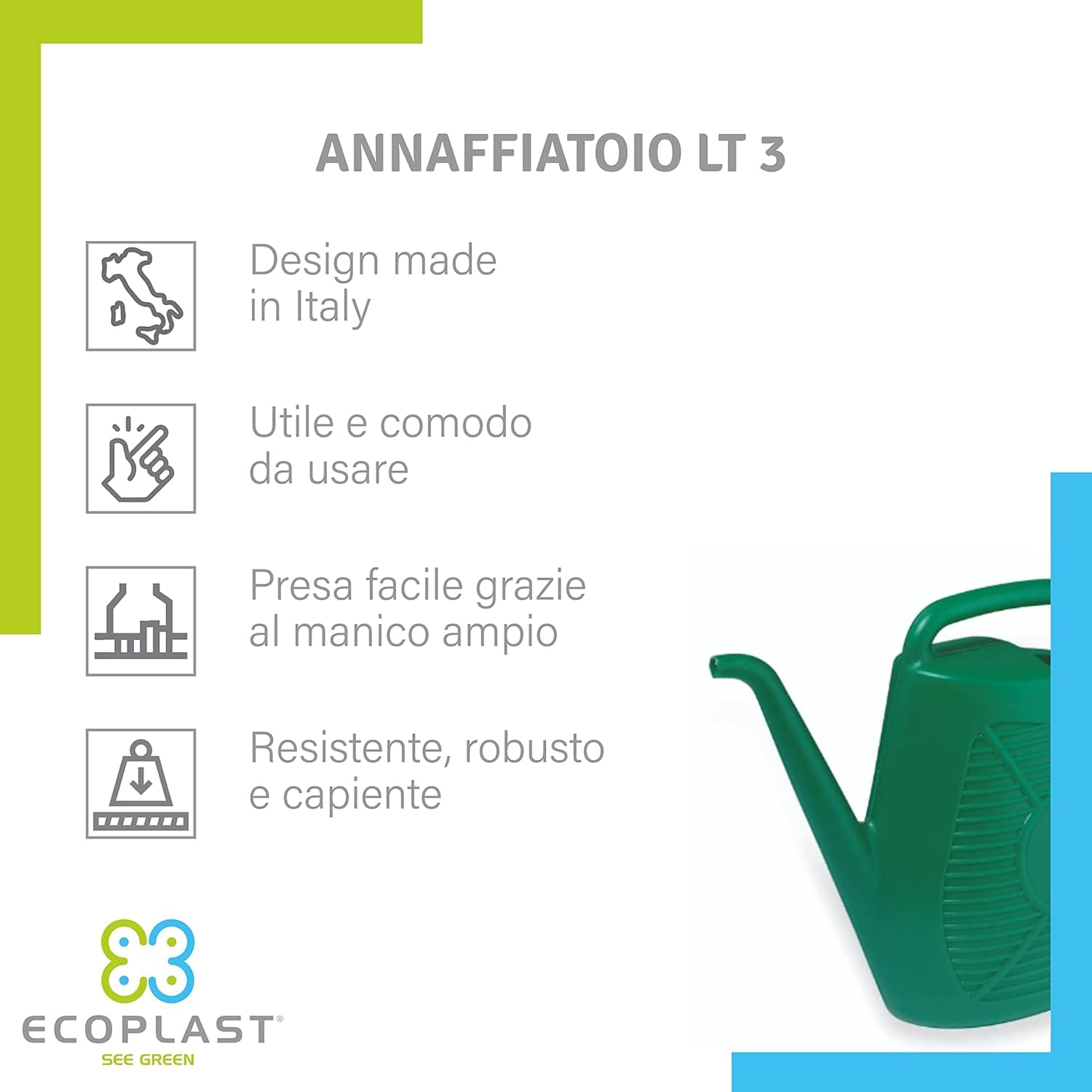 Annaffiatoio In Plastica Lt. 3 in Annaffiatoi BricoGo - Marano di Napoli, commercioVirtuoso.it