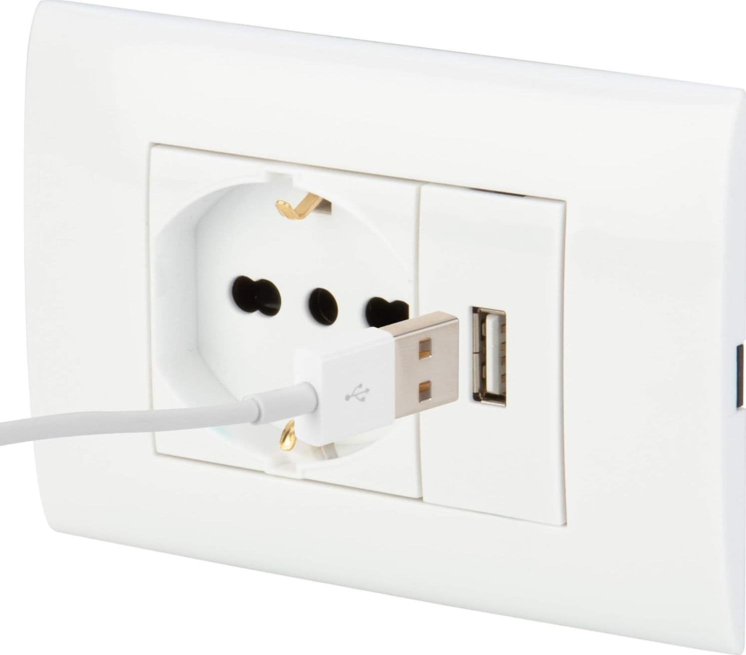 Presa Elettrica Da Muro Polypool Pp6096X Placca Incasso Bianca Usb E Schuko in Prese a muro BricoGo - Marano di Napoli, commercioVirtuoso.it
