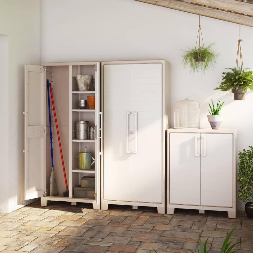 Armadio Basso Da Per Esterno Giardino In Pvc Plastica Resina 2 Ante 80X44 H.Cm 100 in Armadietti e credenze BricoGo - Marano di Napoli, commercioVirtuoso.it