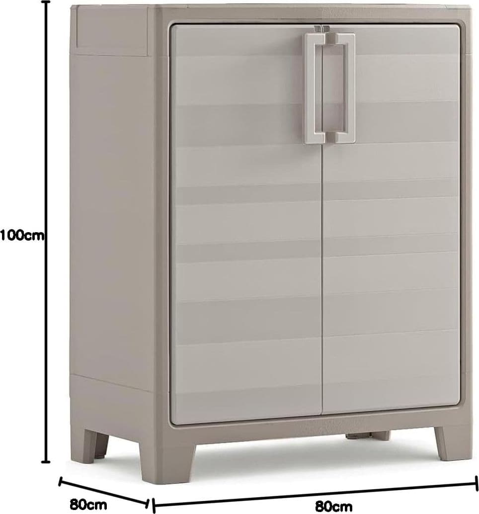 Armadio Basso Da Per Esterno Giardino In Pvc Plastica Resina 2 Ante 80X44 H.Cm 100 in Armadietti e credenze BricoGo - Marano di Napoli, commercioVirtuoso.it