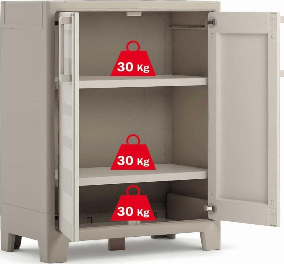 Armadio Basso Da Per Esterno Giardino In Pvc Plastica Resina 2 Ante 80X44 H.Cm 100 in Armadietti e credenze BricoGo - Marano di Napoli, commercioVirtuoso.it