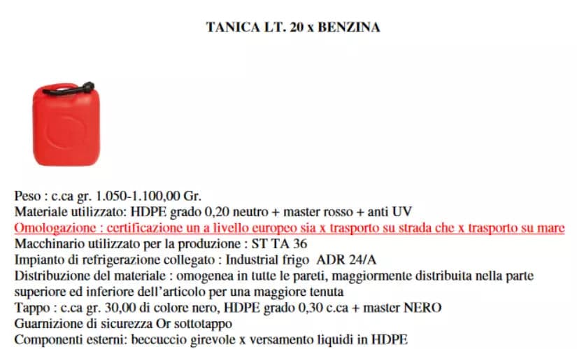 Tanica Benzina 20 Litri Lt Omologata Per Carburante Gasolio Bidone Con Beccuccio in Taniche carburante BricoGo - Marano di Napoli, commercioVirtuoso.it