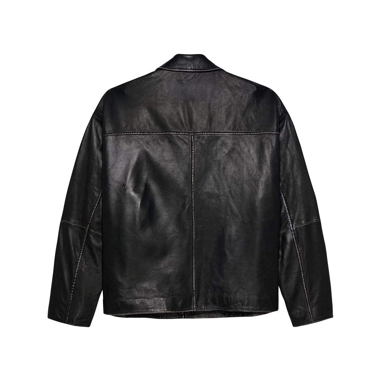 NEW AMSTERDAM Giacca New Amsterdam LEATHER JACKET BOXY FIT WASHED BLACK da uomo in Giacche Drestige - Casamassima, commercioVirtuoso.it