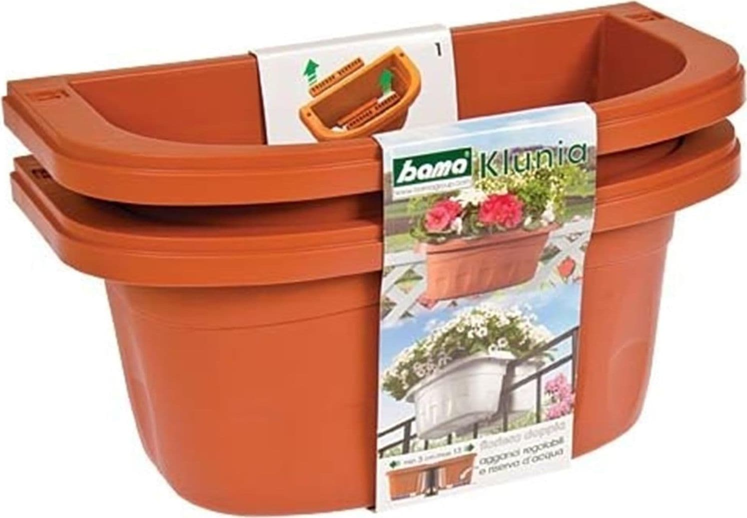Fioriera Doppia Klunia 40Cm Terracotta- 1,0 Confezione in Balconiere BricoGo - Marano di Napoli, commercioVirtuoso.it