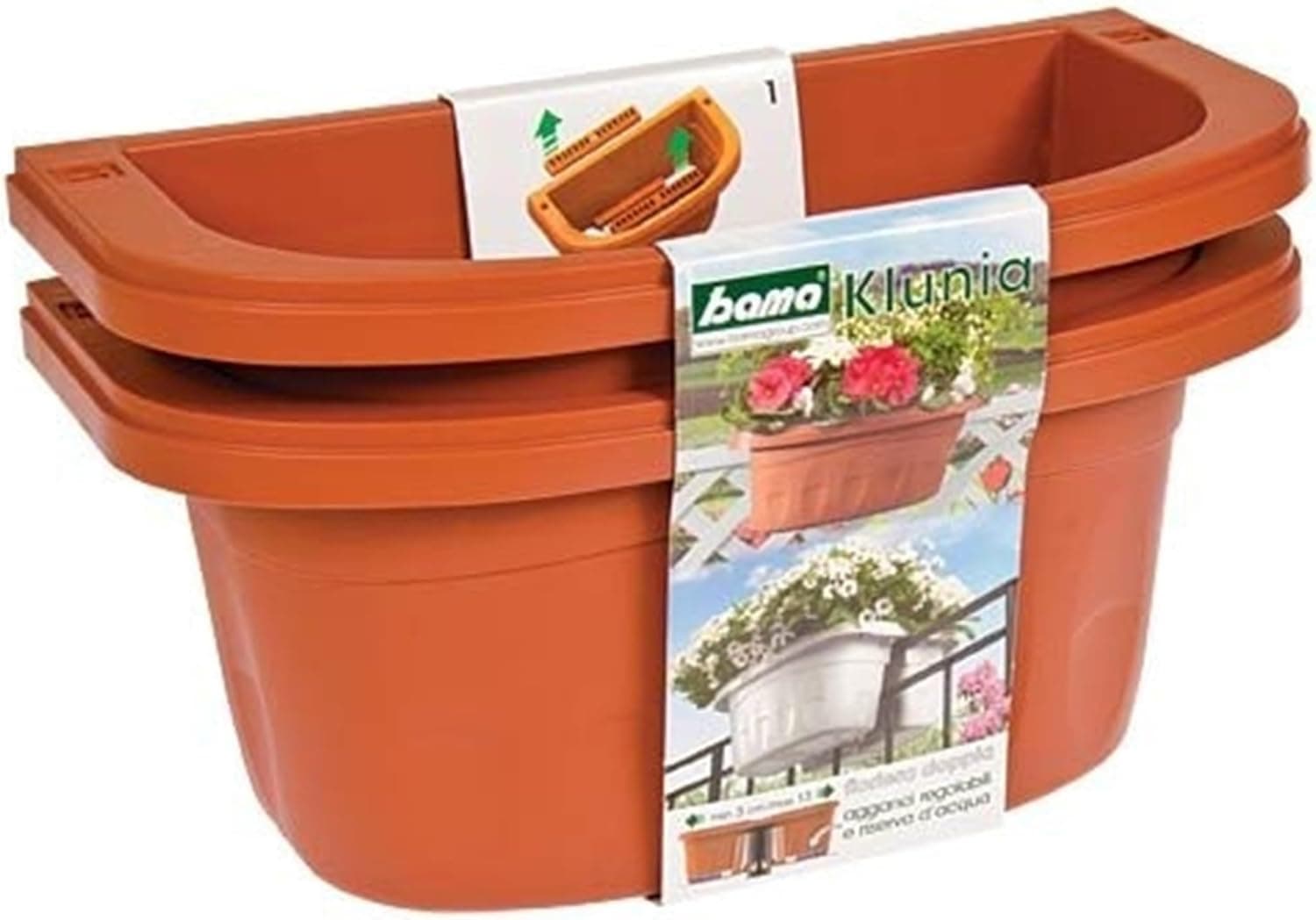 Fioriera Doppia Klunia 40Cm Terracotta- 1,0 Confezione in Balconiere BricoGo - Marano di Napoli, commercioVirtuoso.it