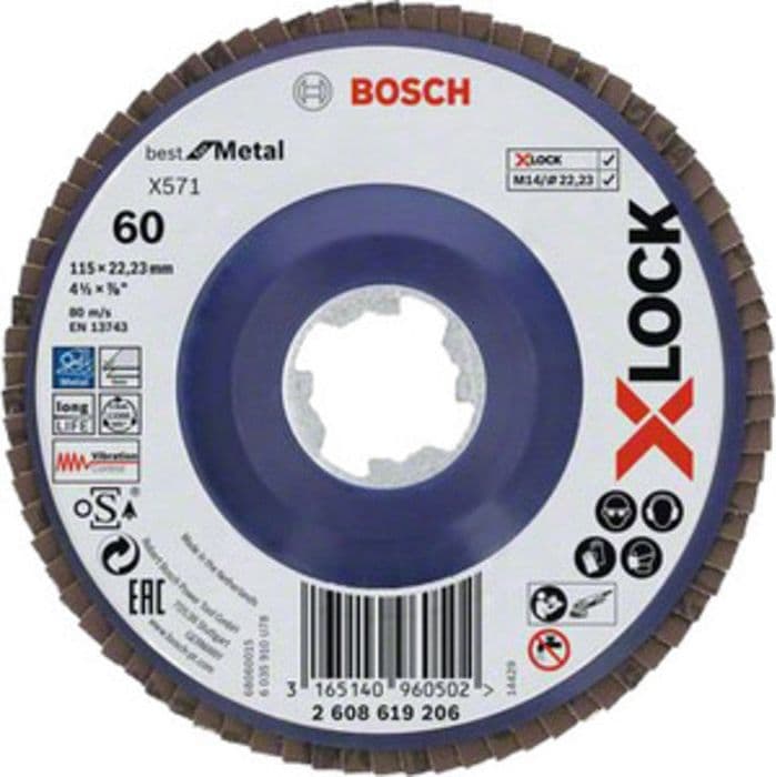 Bosch a Disco Lamellare Xlock Gr 60 Ø 115 mm Bosch 10 Pezzi