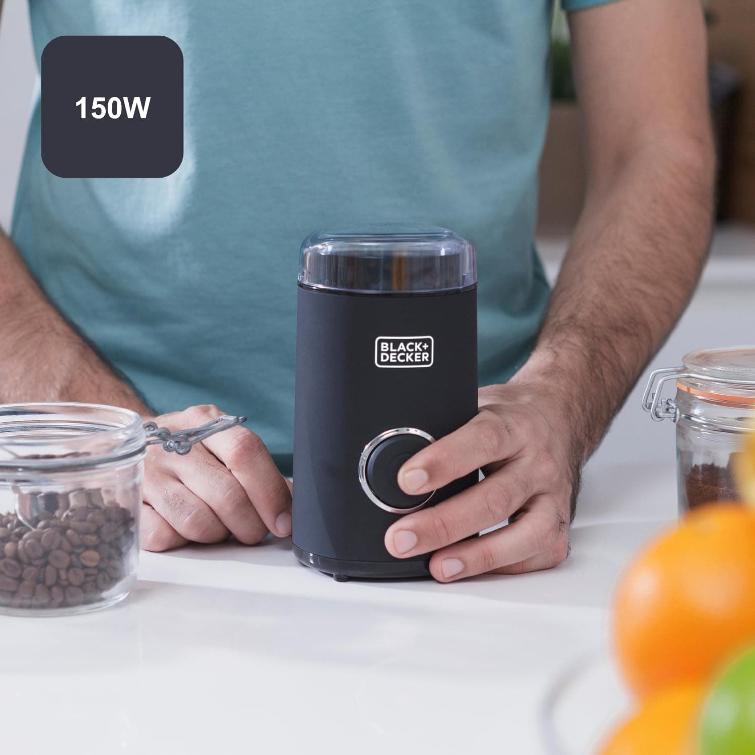 Macinacaffè Da 150W Elettrico Potente Deposito Caffè In Grani Da 50 G. Lame E Deposito In Acciaio Inossidabile. Macinatura Fine. Adatto Per Tritare Caffè E Spezie. Avvolgicavo. Nero in Macinacaffè elettrici con lama BricoGo - Marano di Napoli, commercioVirtuoso.it