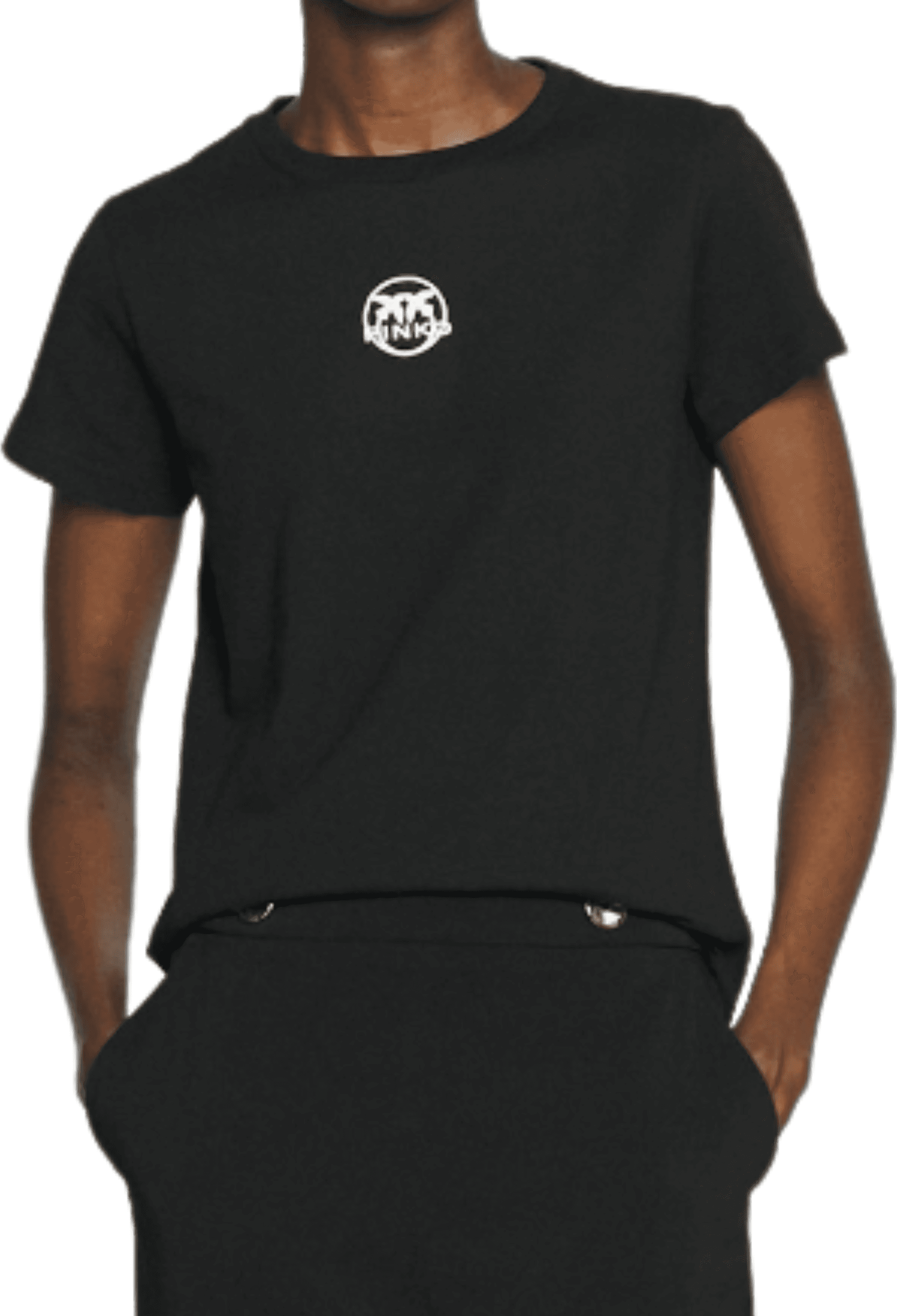 Pinko T-shirt Nera da Donna in Cotone Scollo Tondo con Logo Frontale Stampato Bianco da donna in Autocategorizzazione Drestige - Casamassima, commercioVirtuoso.it