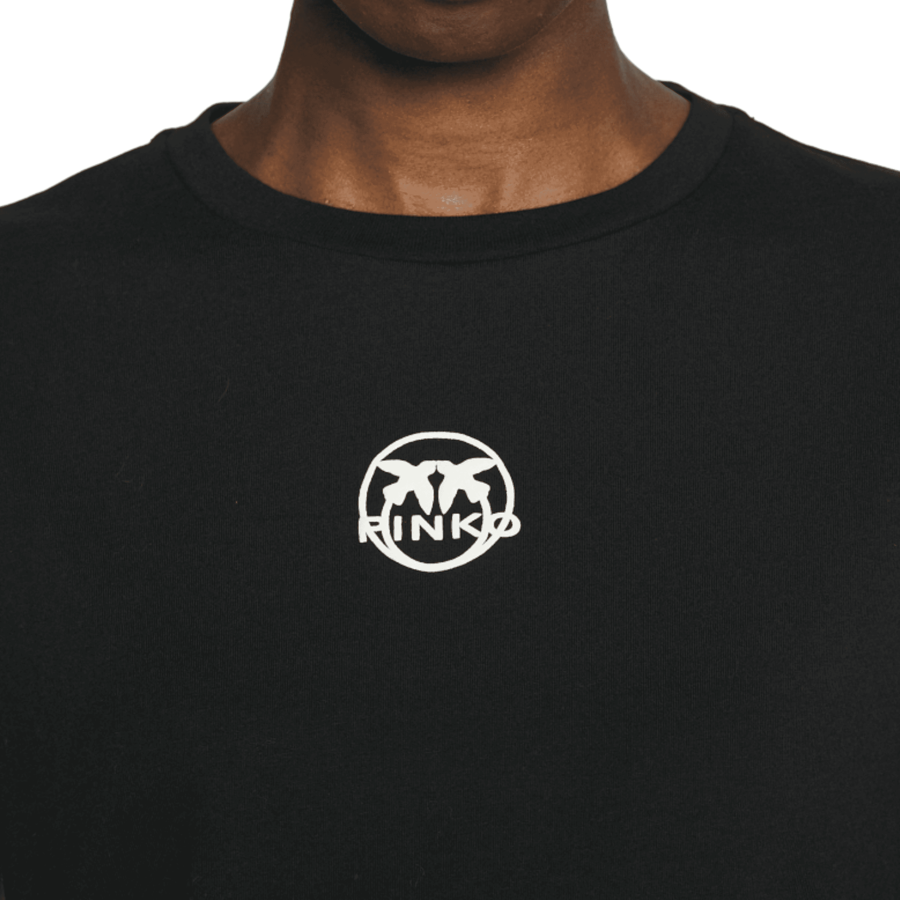 Pinko T-shirt Nera da Donna in Cotone Scollo Tondo con Logo Frontale Stampato Bianco da donna in Autocategorizzazione Drestige - Casamassima, commercioVirtuoso.it