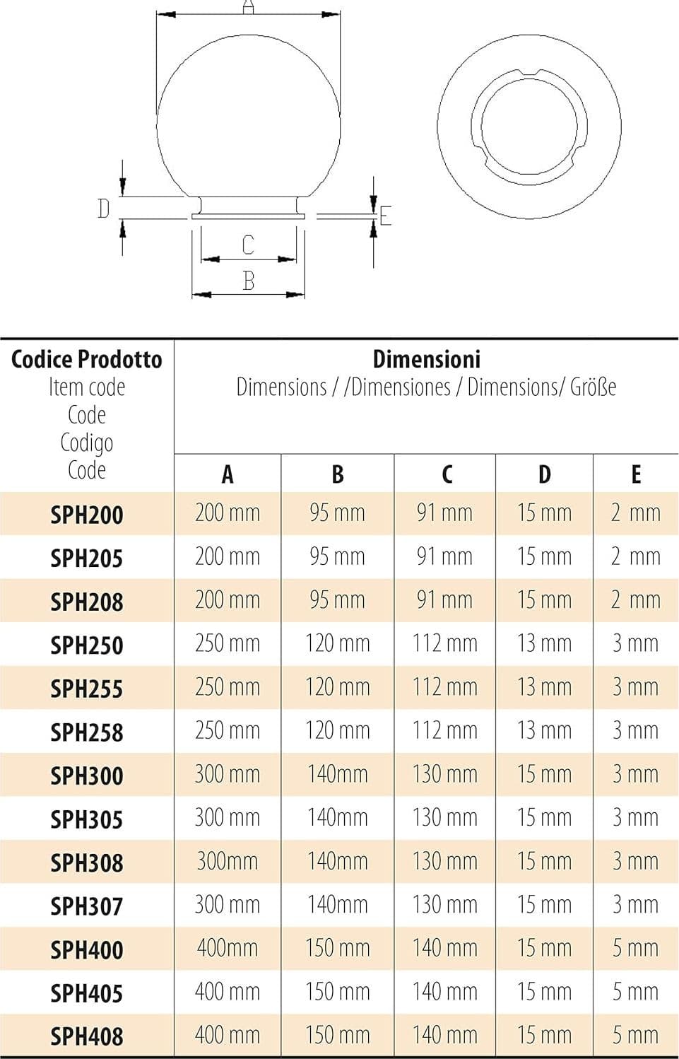 Lanterna Testa-Palo 'Globo' Sfera Trasparente Ø Cm.20 Lampione Per Esterno Impermeabile Velamp in Lampioni BricoGo - Marano di Napoli, commercioVirtuoso.it