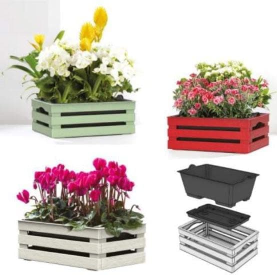 Cassetta Portafiori 'Tina Flower' Cm 25 X 15,5 X H.10,5 - Bama in Fioriere a cassetta BricoGo - Marano di Napoli, commercioVirtuoso.it