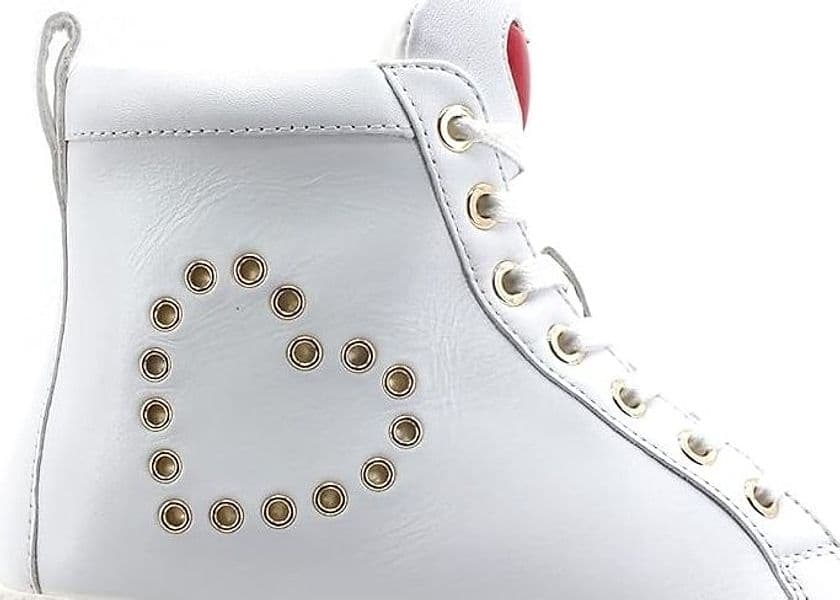Love Moschino Sneaker Bianca Donna in Pelle con Cuore Borchiato Platform da donna in Sneaker casual Drestige - Casamassima, commercioVirtuoso.it