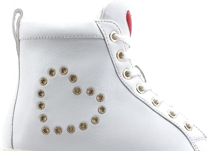 Love Moschino Sneaker Bianca Donna in Pelle con Cuore Borchiato Platform da donna in Sneaker casual Drestige - Casamassima, commercioVirtuoso.it