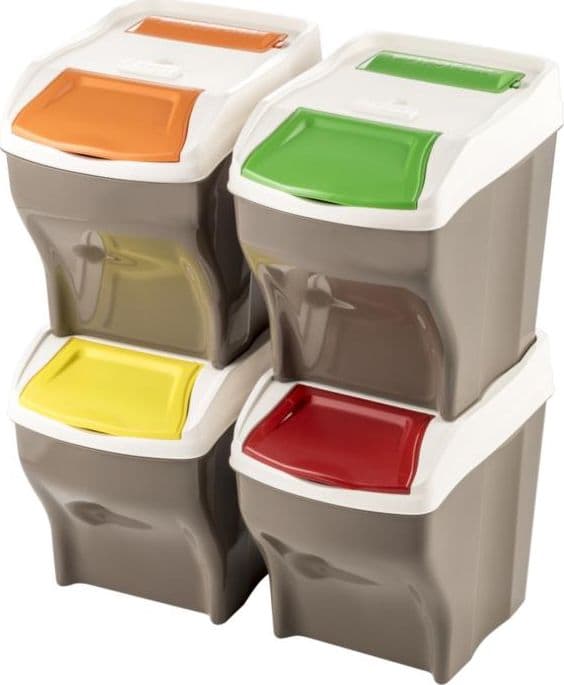 Pattumiera Raccolta Differenziata Set 'Poker Plus' 27 Lt. Cm 30 X 40 X 37,5 H - Bama in Sistemi di contenitori per raccolta differenziata BricoGo - Marano di Napoli, commercioVirtuoso.it