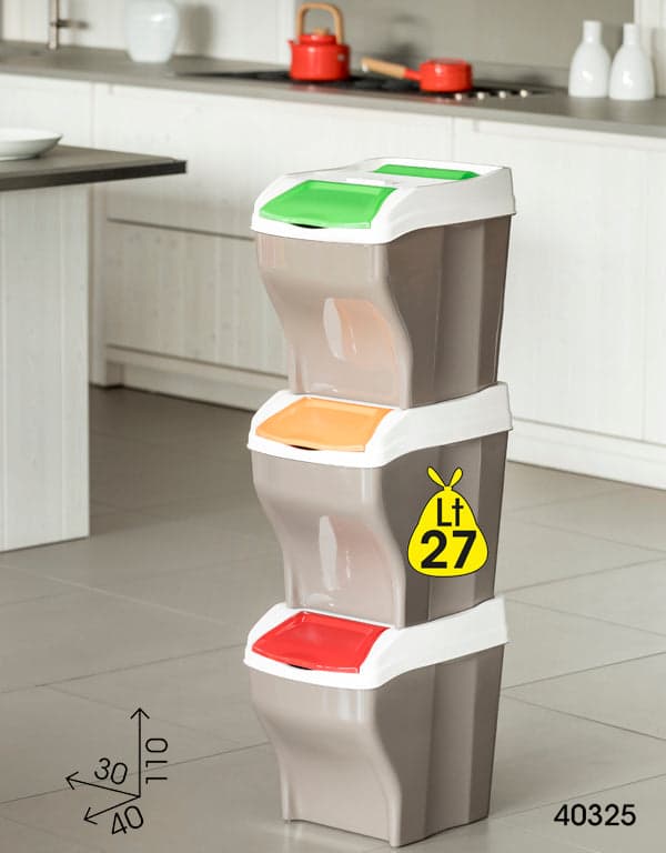Pattumiera Raccolta Differenziata Set 'Poker Plus' 27 Lt. Cm 30 X 40 X 37,5 H - Bama in Sistemi di contenitori per raccolta differenziata BricoGo - Marano di Napoli, commercioVirtuoso.it