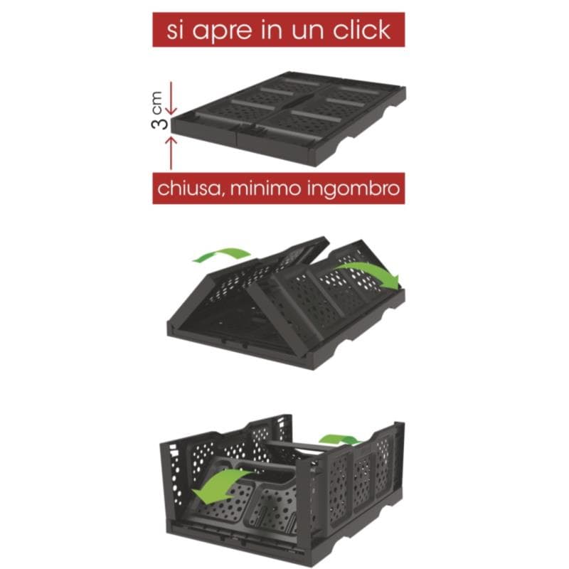 Cesta Frutta Casalinga Pieghevole Apri/Chiudi Opla Colore Verde Bama in Cassapanche BricoGo - Marano di Napoli, commercioVirtuoso.it