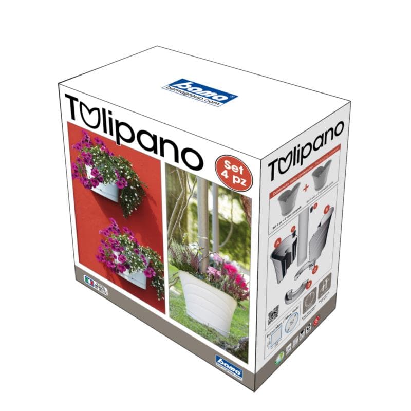 Vaso 'Tulipano' In Set Cm 34,5 X 19 X H 30 Lt. 5 - Grigio - Bama in Vasi tradizionali BricoGo - Marano di Napoli, commercioVirtuoso.it