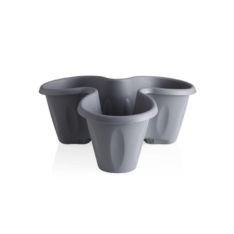 Set Vaso 'Trifoglio' Ø Cm 40Xh.51 Lt. 6 - Grigio - Bama in Vasi tradizionali BricoGo - Marano di Napoli, commercioVirtuoso.it