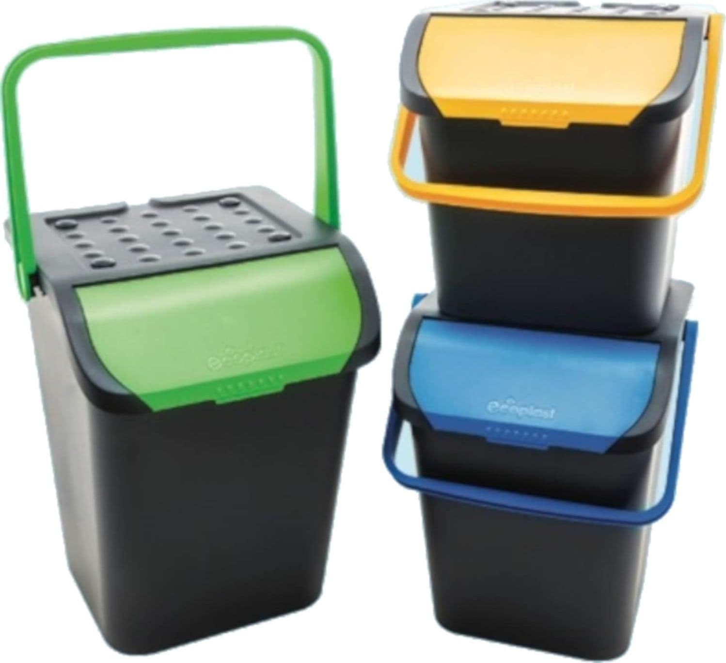 Pattumiera Per Raccolta Differenziata Set 'Ecologic Tris' Cm 38 X 36,5 X H.37 - 28 Lt. (Misura Singolo Secchio) - Ecoplast in Sistemi di contenitori per raccolta differenziata BricoGo - Marano di Napoli, commercioVirtuoso.it