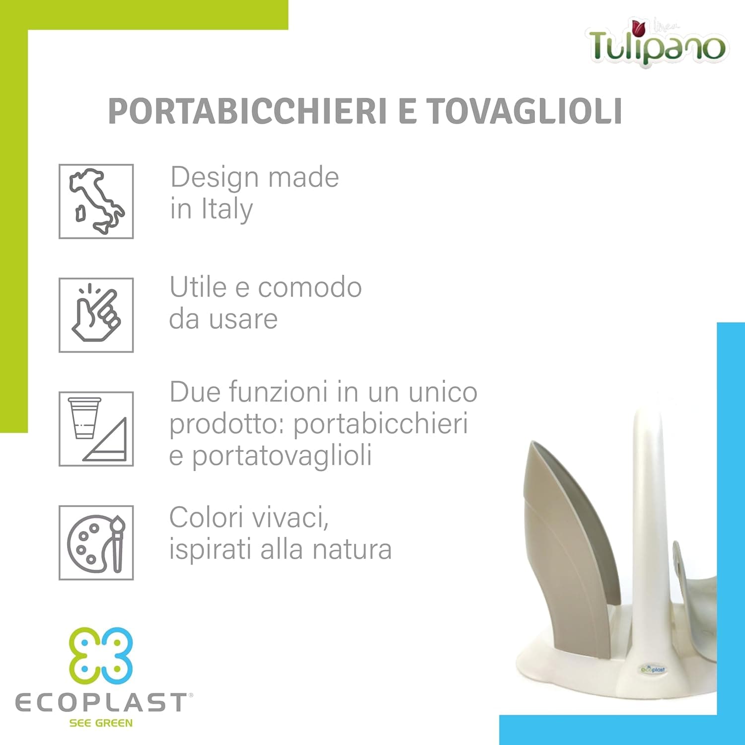 Portatovaglioli Colore Madreperla/Verde - Ecoplast in Portatovaglioli BricoGo - Marano di Napoli, commercioVirtuoso.it