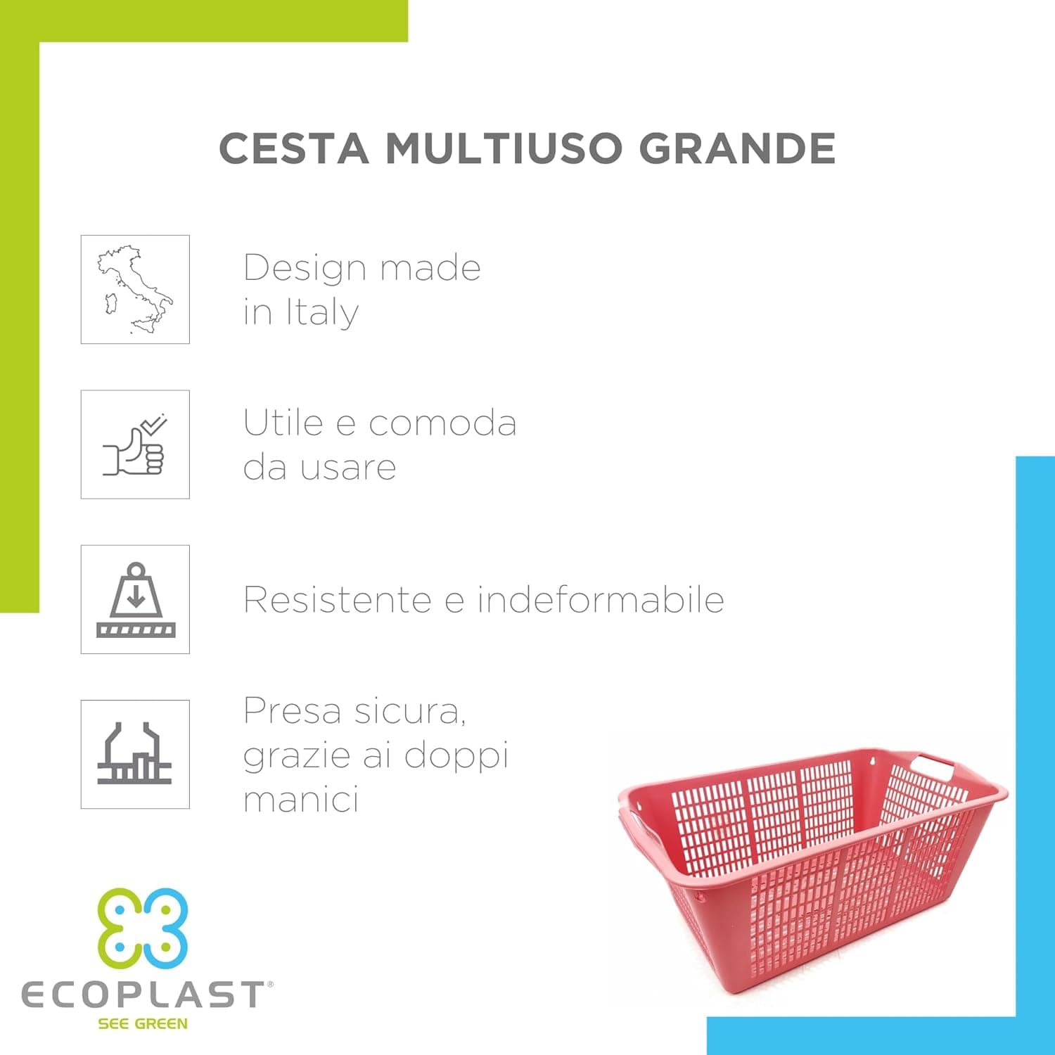 Cesta Casalinga Multiuso Colori Assortiti - Ecoplast in Cestini da scaffale BricoGo - Marano di Napoli, commercioVirtuoso.it