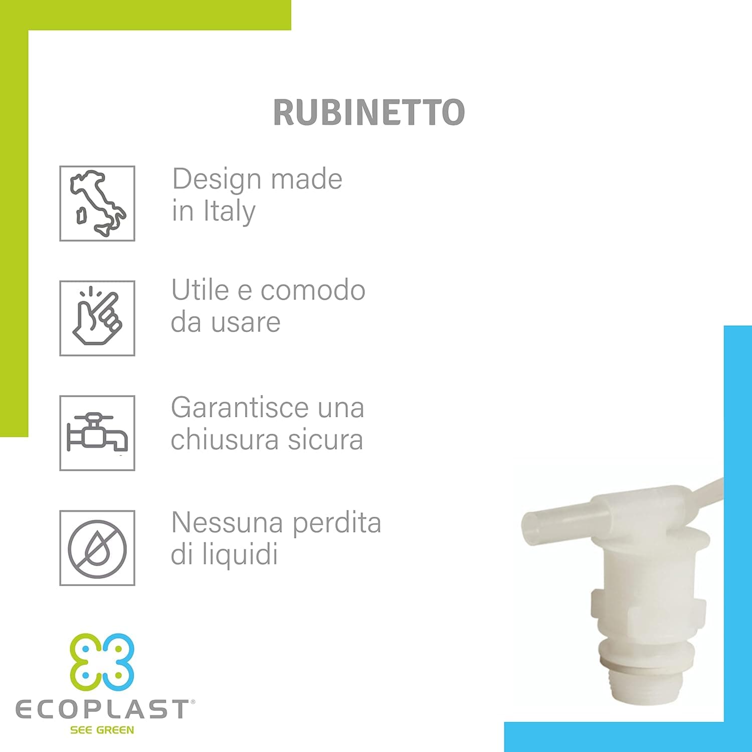 Rubinetto Per Taniche/Bidoni In Plastica - Att. 3/4 - Ecoplast in Rubinetti BricoGo - Marano di Napoli, commercioVirtuoso.it