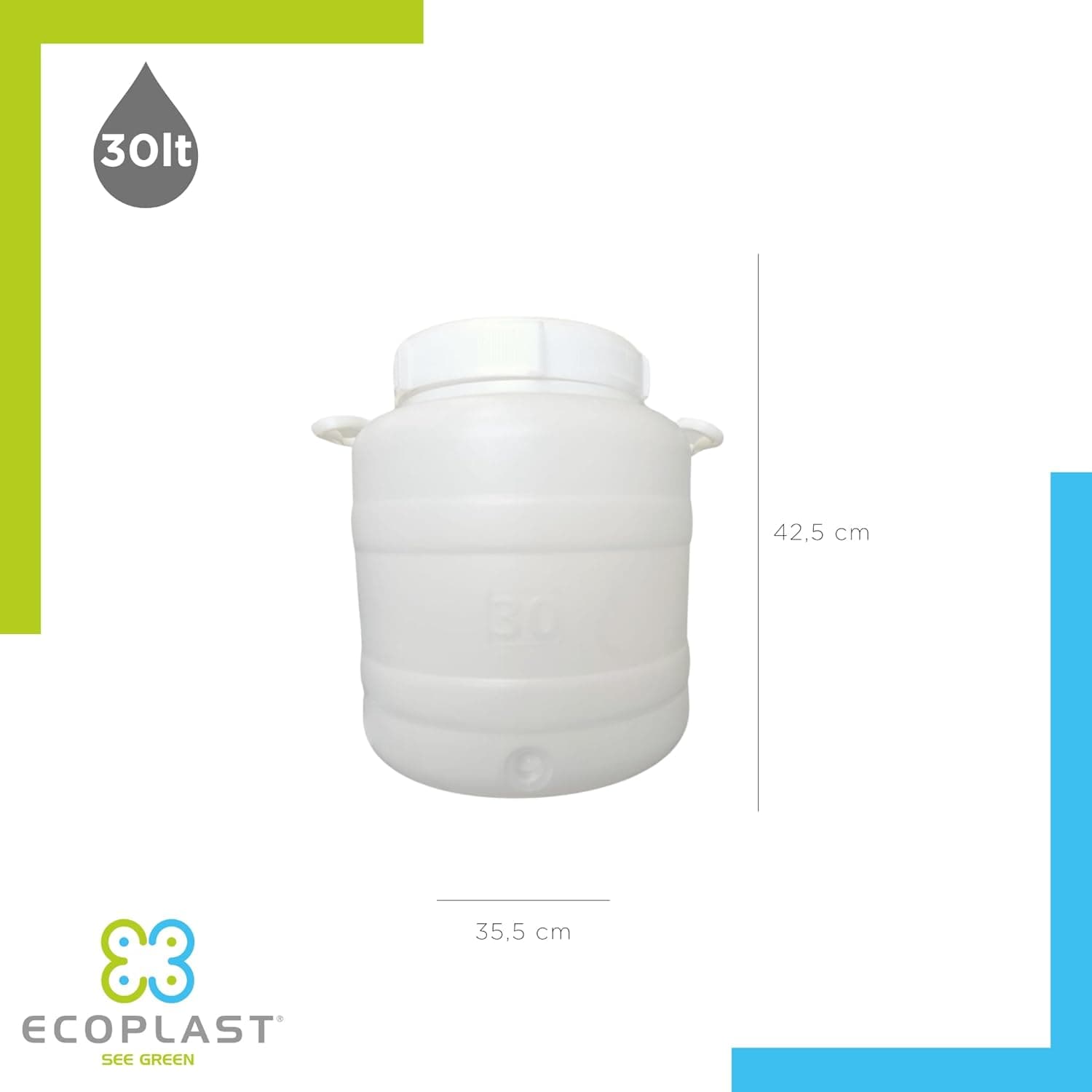 Bidone Fusto 'Bocca Larga' Lt. 30 Plastica 2 Pezzi Ecoplast in Scatole portacenere BricoGo - Marano di Napoli, commercioVirtuoso.it