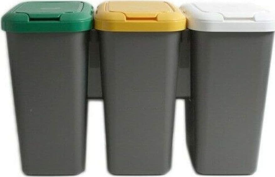 Pattumiera Raccolta Differenziata Set 'Trio' 25 Lt. Cm 78,5 X 32 X 47,4 - Tontarelli in Sistemi di contenitori per raccolta differenziata BricoGo - Marano di Napoli, commercioVirtuoso.it