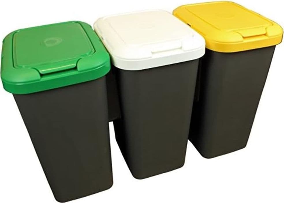 Pattumiera Raccolta Differenziata Set 'Trio' 25 Lt. Cm 78,5 X 32 X 47,4 - Tontarelli in Sistemi di contenitori per raccolta differenziata BricoGo - Marano di Napoli, commercioVirtuoso.it