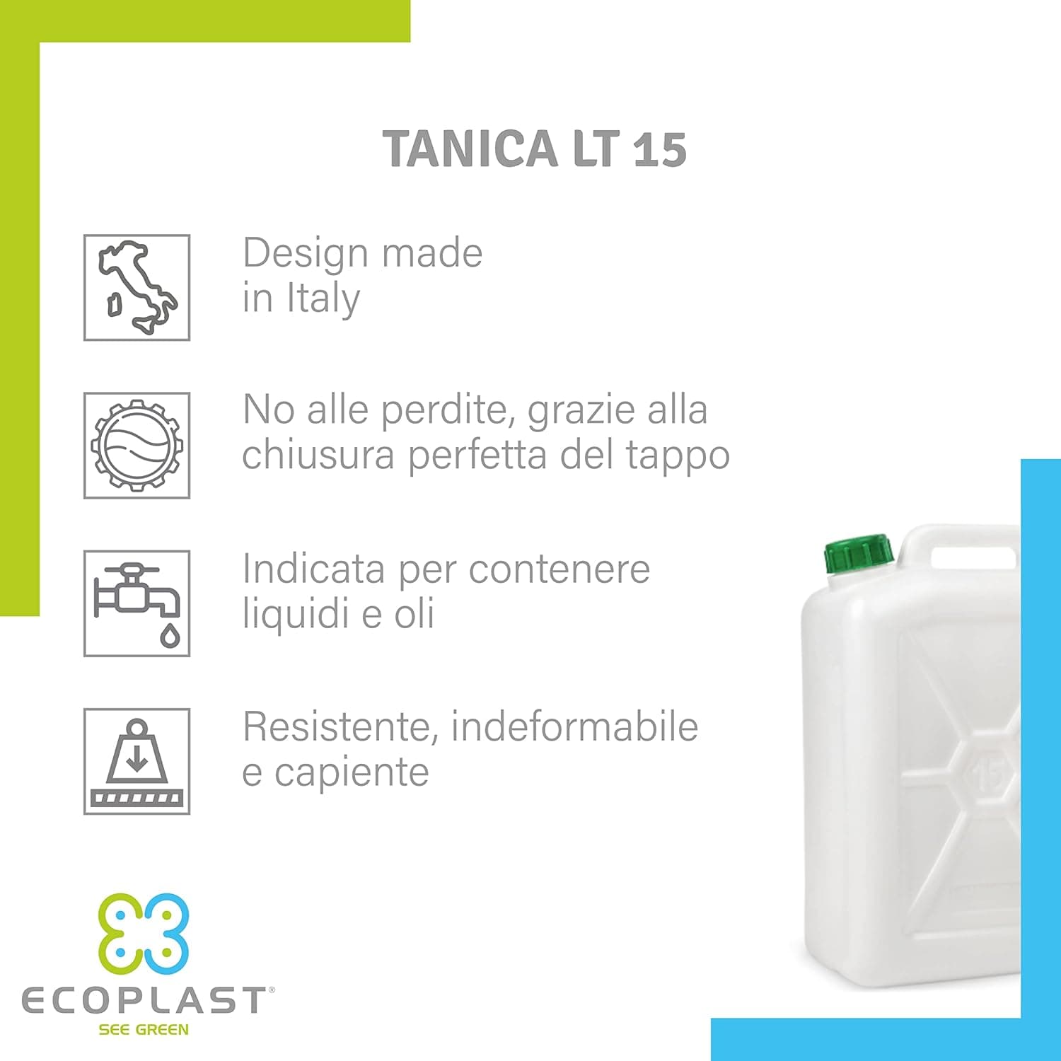 Tanica Per Alimenti Pesante 15 L- Ecoplast- 4,0 Pz in Contenitori d'acqua BricoGo - Marano di Napoli, commercioVirtuoso.it