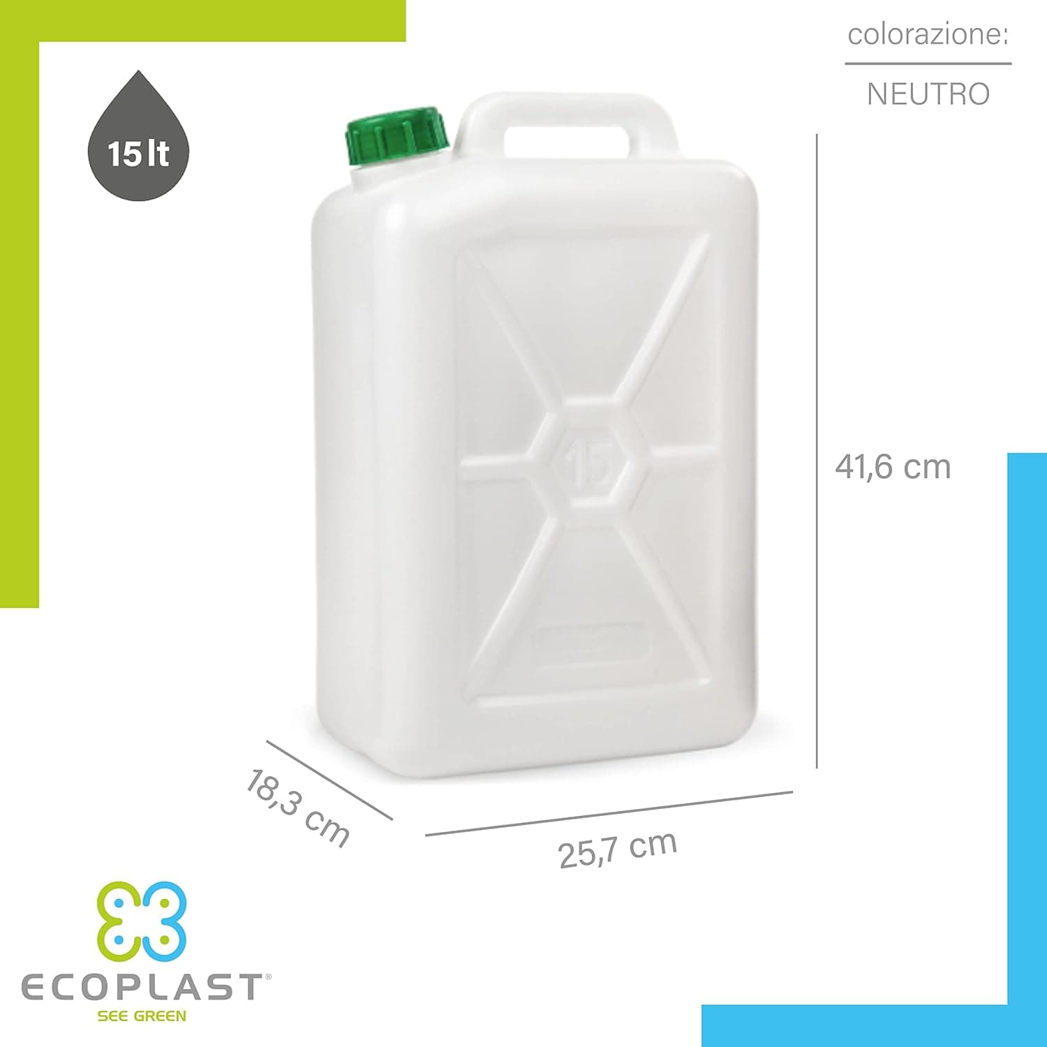 Tanica Per Alimenti Pesante 15 L- Ecoplast- 4,0 Pz in Contenitori d'acqua BricoGo - Marano di Napoli, commercioVirtuoso.it