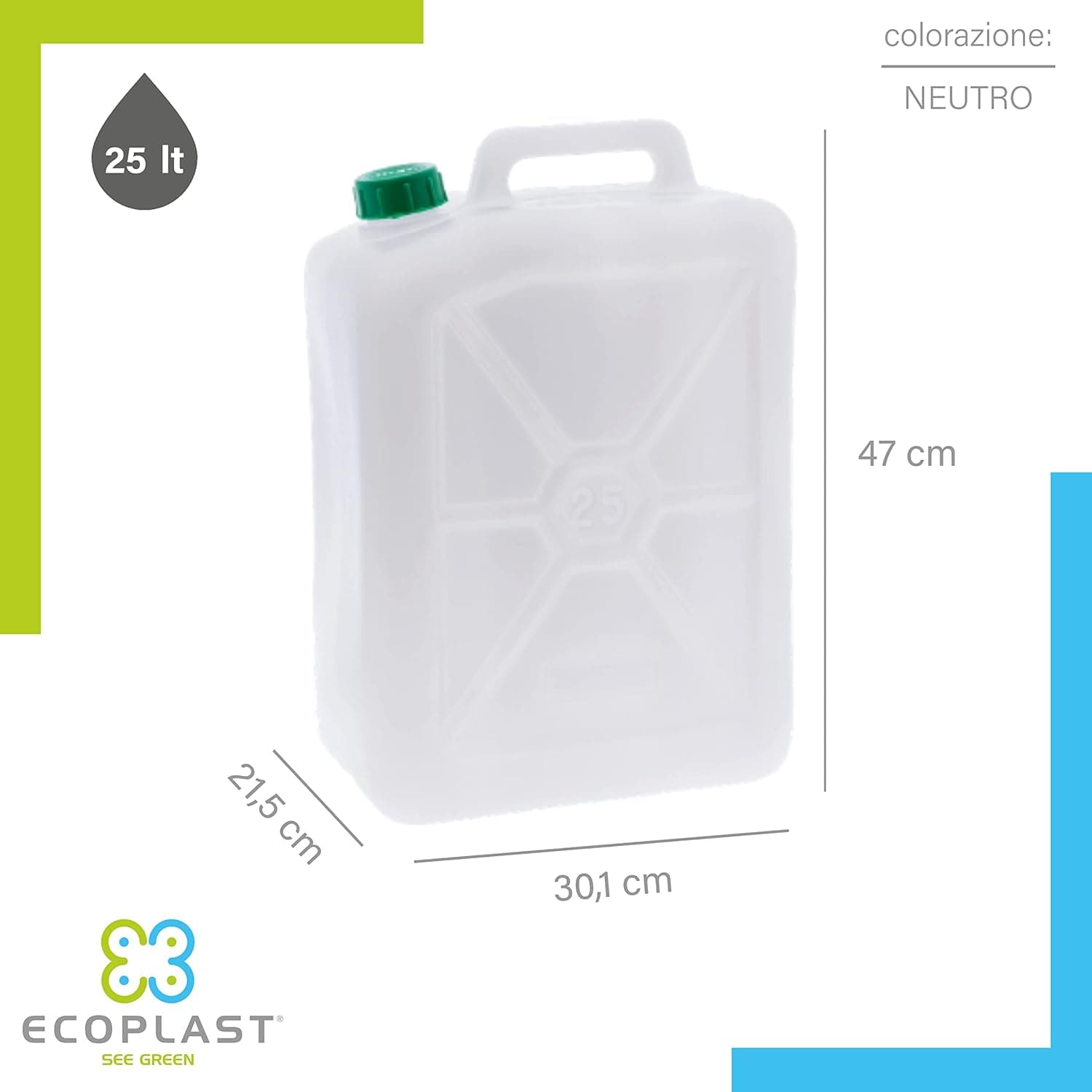 Tanica Per Alimenti Pesante 25 L- Ecoplast- 4,0 Pz in Contenitori d'acqua BricoGo - Marano di Napoli, commercioVirtuoso.it