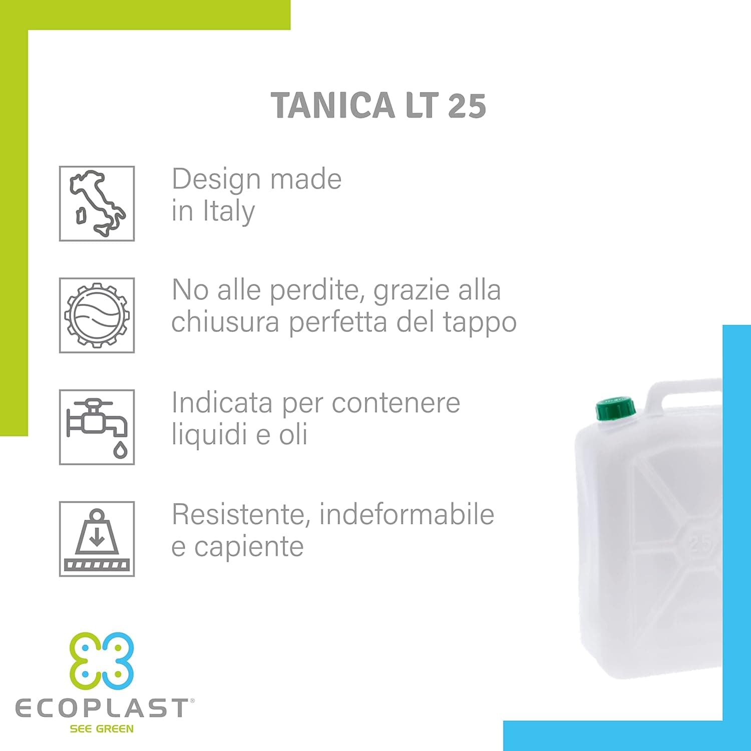 Tanica Per Alimenti Pesante 25 L- Ecoplast- 4,0 Pz in Contenitori d'acqua BricoGo - Marano di Napoli, commercioVirtuoso.it