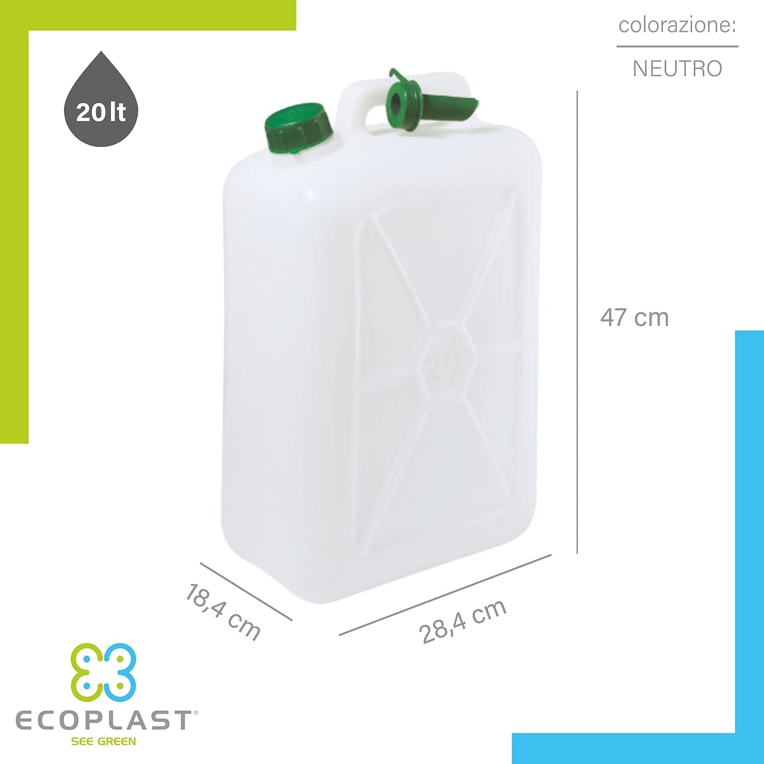 Tanica Per Alimenti Pesante 20 L- Ecoplast- 4,0 Pz in Contenitori d'acqua BricoGo - Marano di Napoli, commercioVirtuoso.it