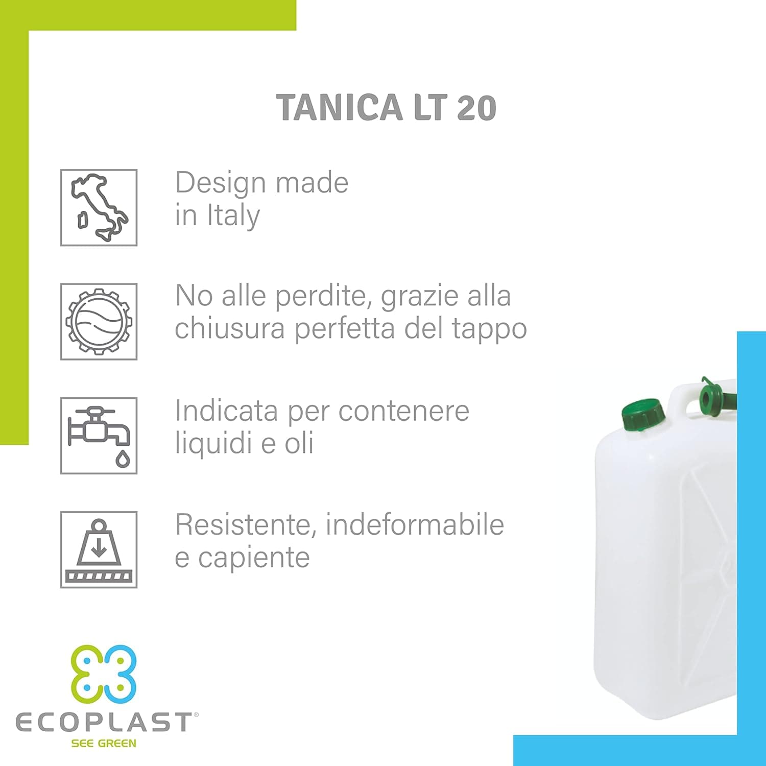 Tanica Per Alimenti Pesante 20 L- Ecoplast- 4,0 Pz in Contenitori d'acqua BricoGo - Marano di Napoli, commercioVirtuoso.it