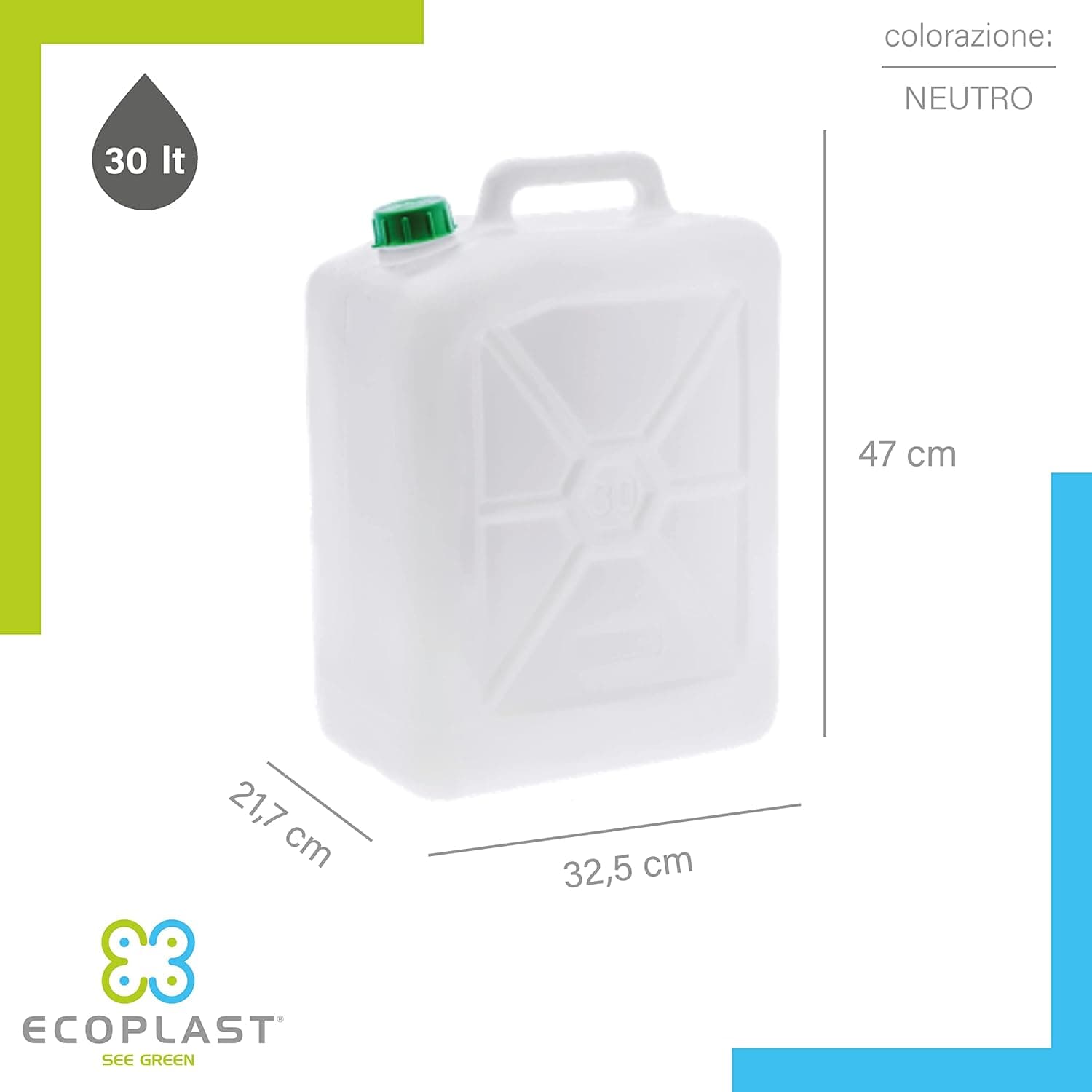 Tanica Per Alimenti Pesante 30 L- Ecoplast- 4,0 Pz in Contenitori d'acqua BricoGo - Marano di Napoli, commercioVirtuoso.it