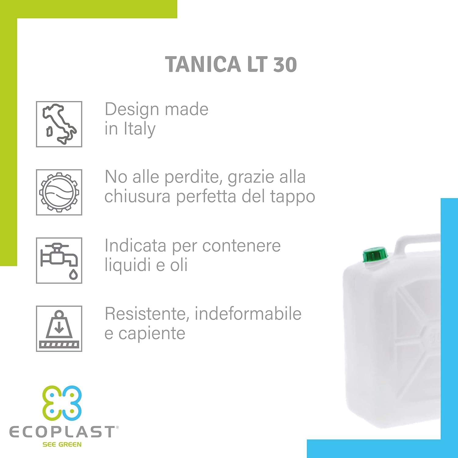 Tanica Per Alimenti Pesante 30 L- Ecoplast- 4,0 Pz in Contenitori d'acqua BricoGo - Marano di Napoli, commercioVirtuoso.it