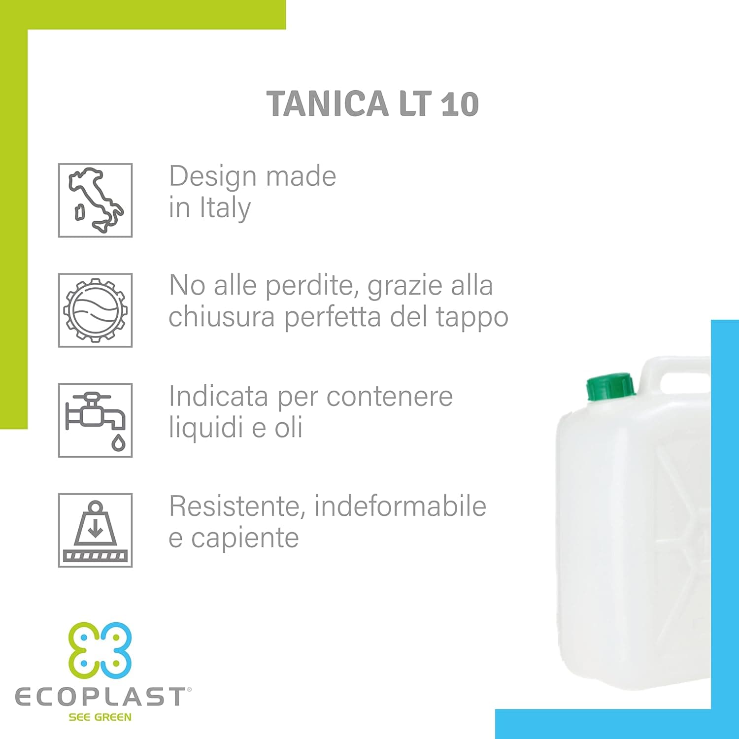 Tanica Per Alimenti Pesante 10 L Ecoplast 5 Pezzi in Contenitori BricoGo - Marano di Napoli, commercioVirtuoso.it