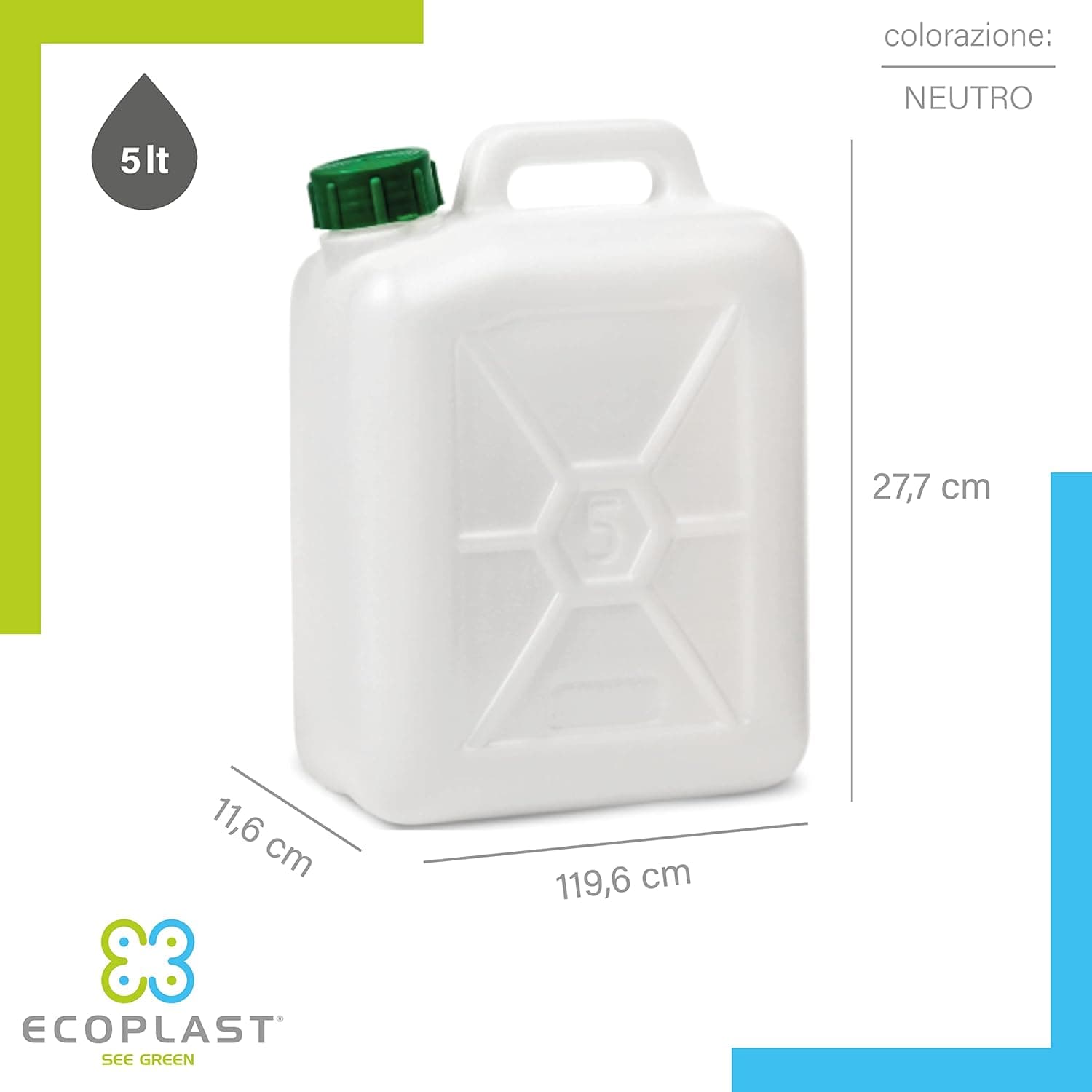 Tanica Per Alimenti Pesante 5 L Ecoplast Confezione 12 Pezzi in Contenitori d'acqua BricoGo - Marano di Napoli, commercioVirtuoso.it