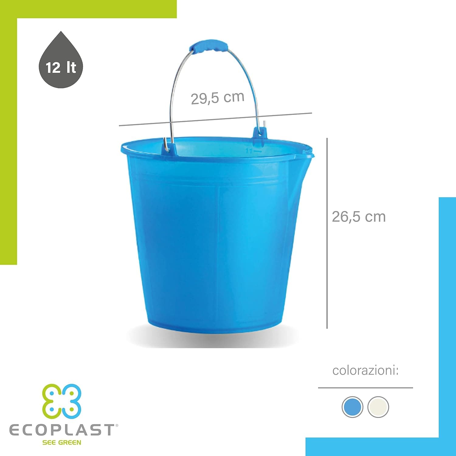 Secchio Comune Con Becco Lt. 12 - Ecoplast in Secchi BricoGo - Marano di Napoli, commercioVirtuoso.it