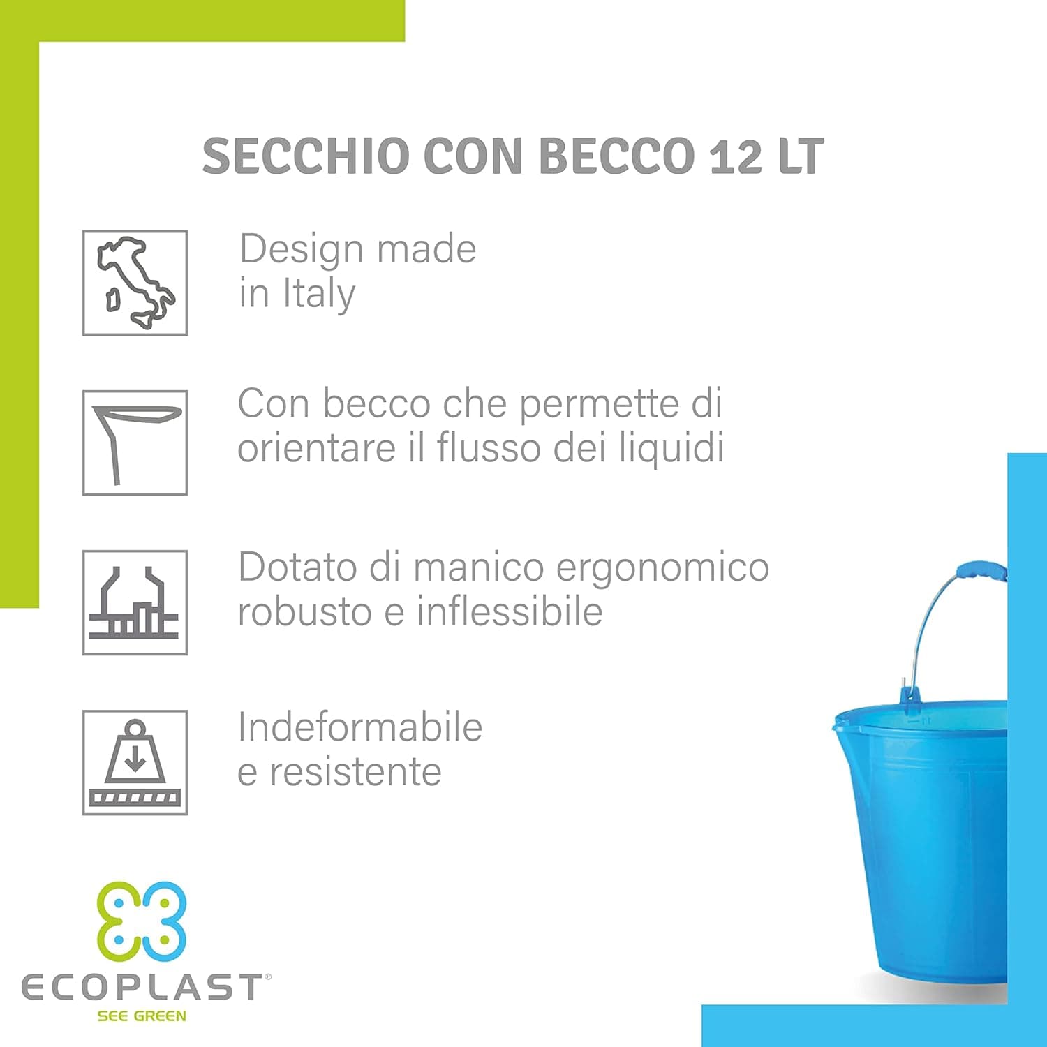 Secchio Comune Con Becco Lt. 12 - Ecoplast in Secchi BricoGo - Marano di Napoli, commercioVirtuoso.it