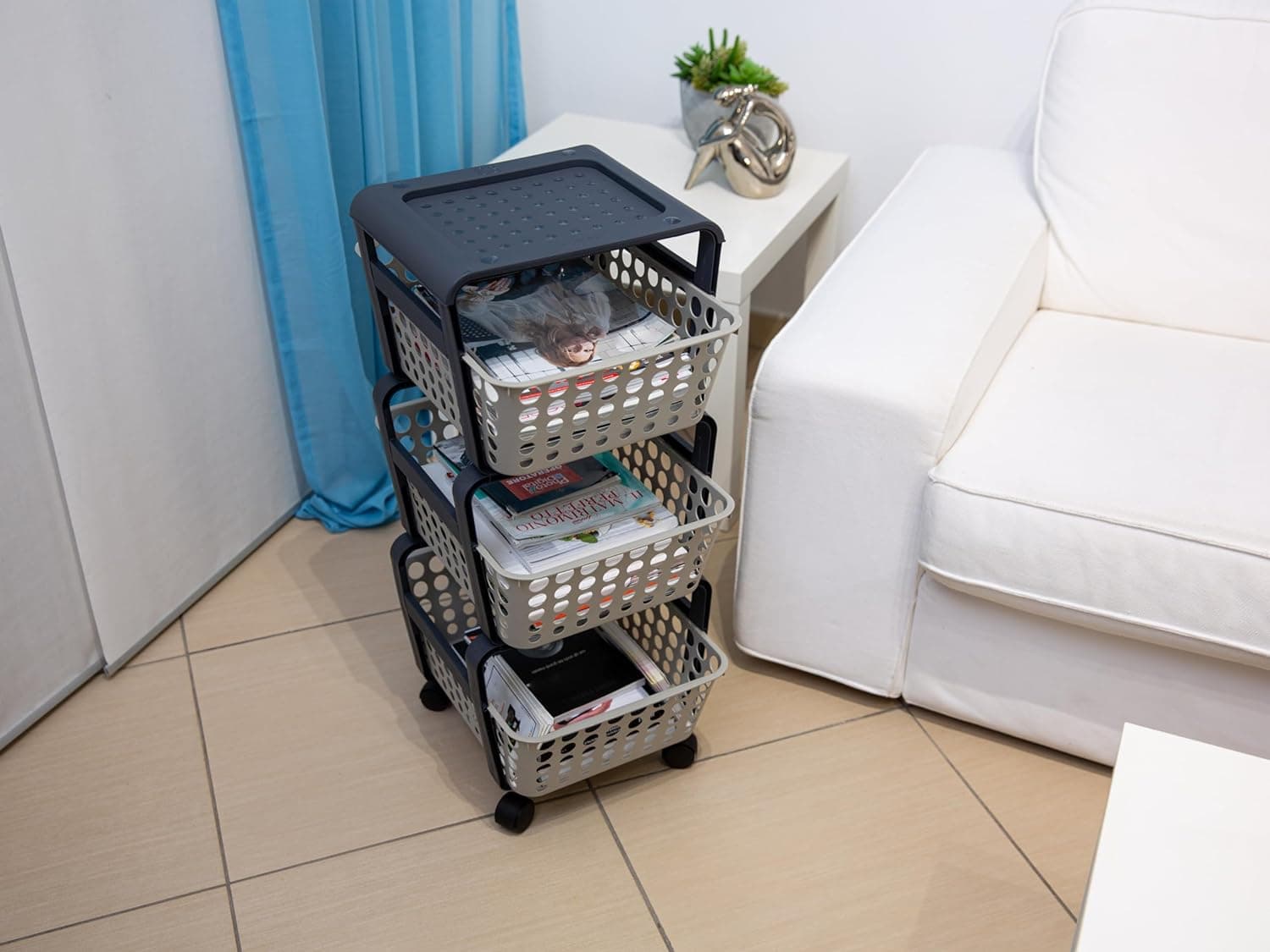 Carrello Da Cucina Con Cestelli 'Modula' Col. Tortora - Ecoplast in Carrelli da portata BricoGo - Marano di Napoli, commercioVirtuoso.it