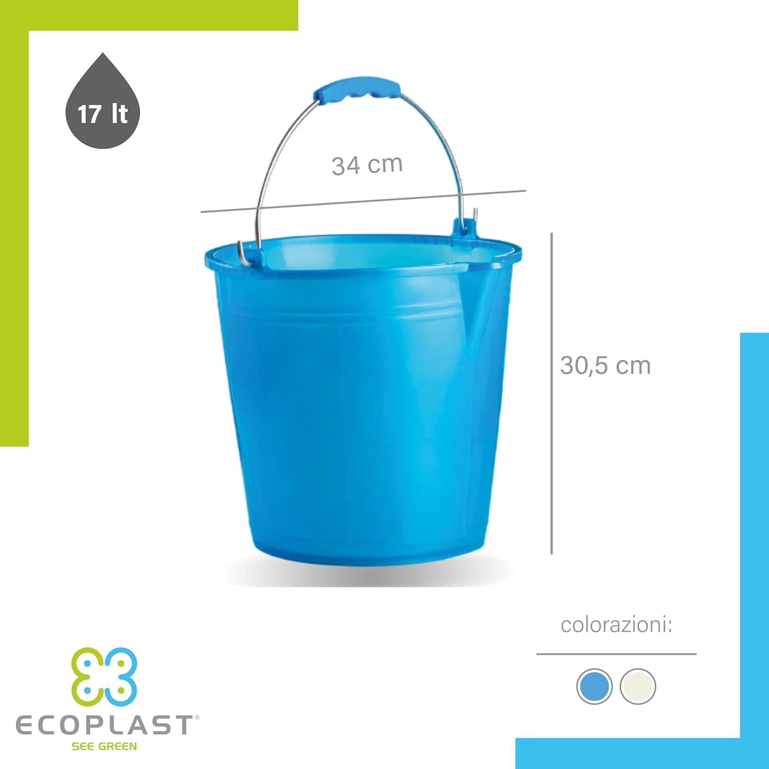 Secchio Comune Con Becco Lt. 17 - Ecoplast in Secchi BricoGo - Marano di Napoli, commercioVirtuoso.it