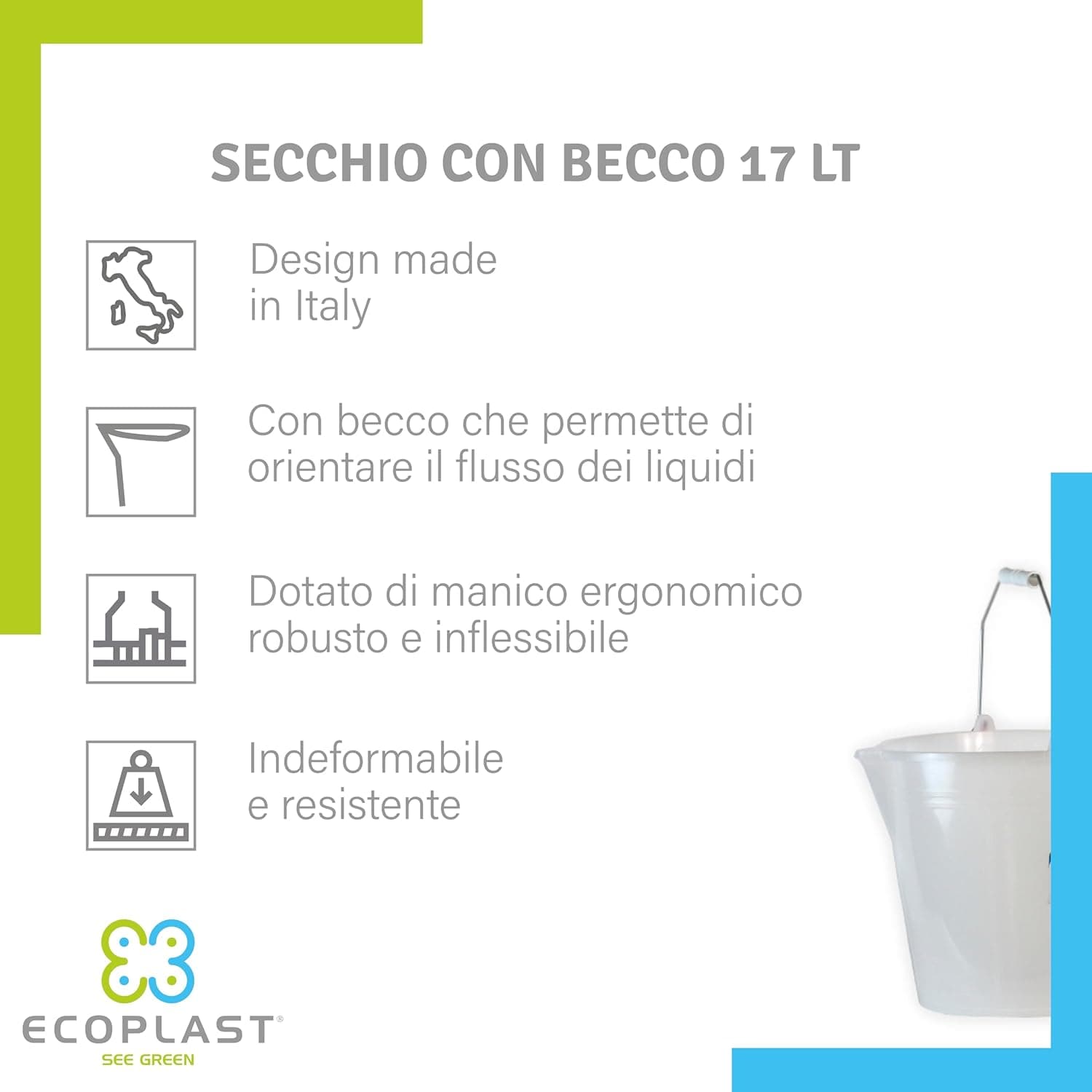 Secchio Comune Con Becco Lt. 17 - Ecoplast in Secchi BricoGo - Marano di Napoli, commercioVirtuoso.it