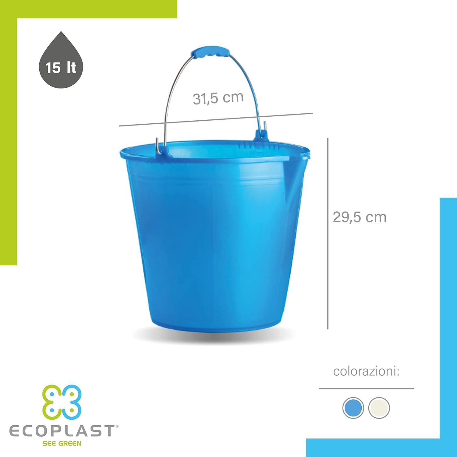 Secchio Comune Con Becco Lt. 15 - Ecoplast in Secchi BricoGo - Marano di Napoli, commercioVirtuoso.it