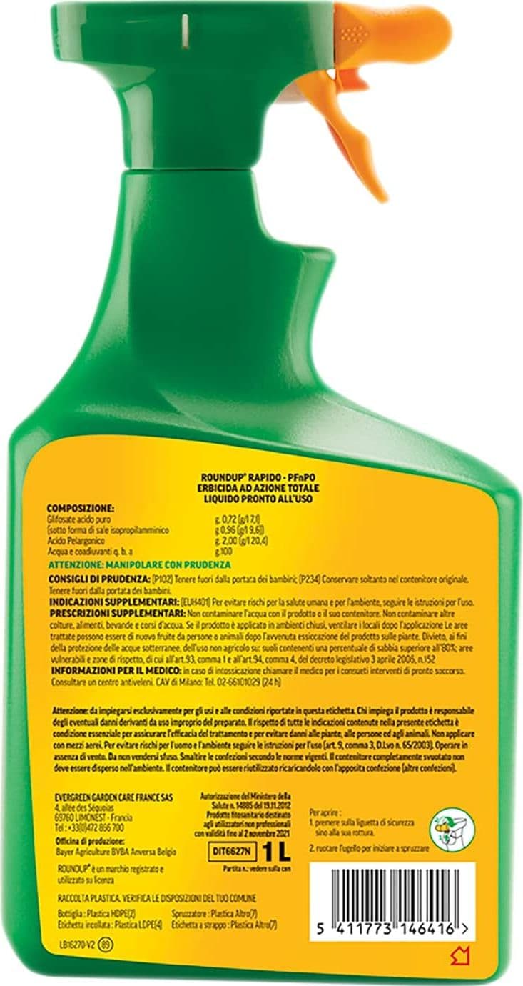 Diserbante Totale Liquido Pronto All'Uso Pfnpo- - Lt.1 - 1 Pezzi Roundup in Ammazza erbe infestanti BricoGo - Marano di Napoli, commercioVirtuoso.it
