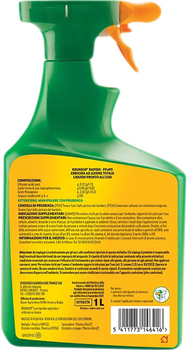 Diserbante Totale Liquido Pronto All'Uso Pfnpo- - Lt.1 - 1 Pezzi Roundup in Ammazza erbe infestanti BricoGo - Marano di Napoli, commercioVirtuoso.it