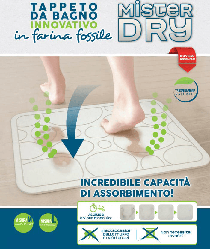Tappetino Da Bagno Mr Dry Fantasie Bolle- Cm. 45 X 35 - H. 0.9- Dhimp- Pezzi 1 in Tappetini per il bagno BricoGo - Marano di Napoli, commercioVirtuoso.it